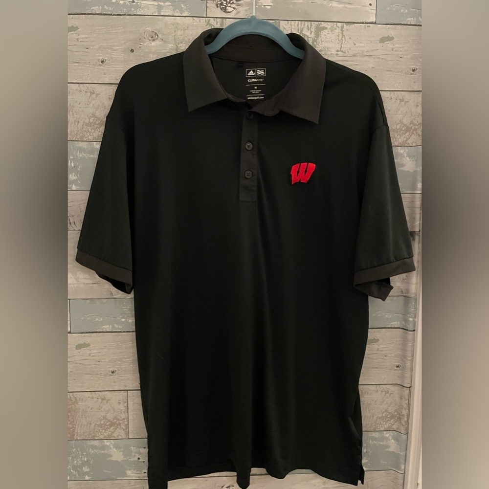 adidas CLIMALITE Men’s Black UW Golf Shirt Lightweight Size M Great Condition!